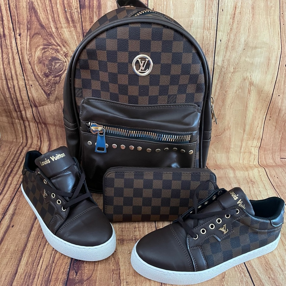 Cute 3pc set.Designer Style Backpack & Shoe Set!